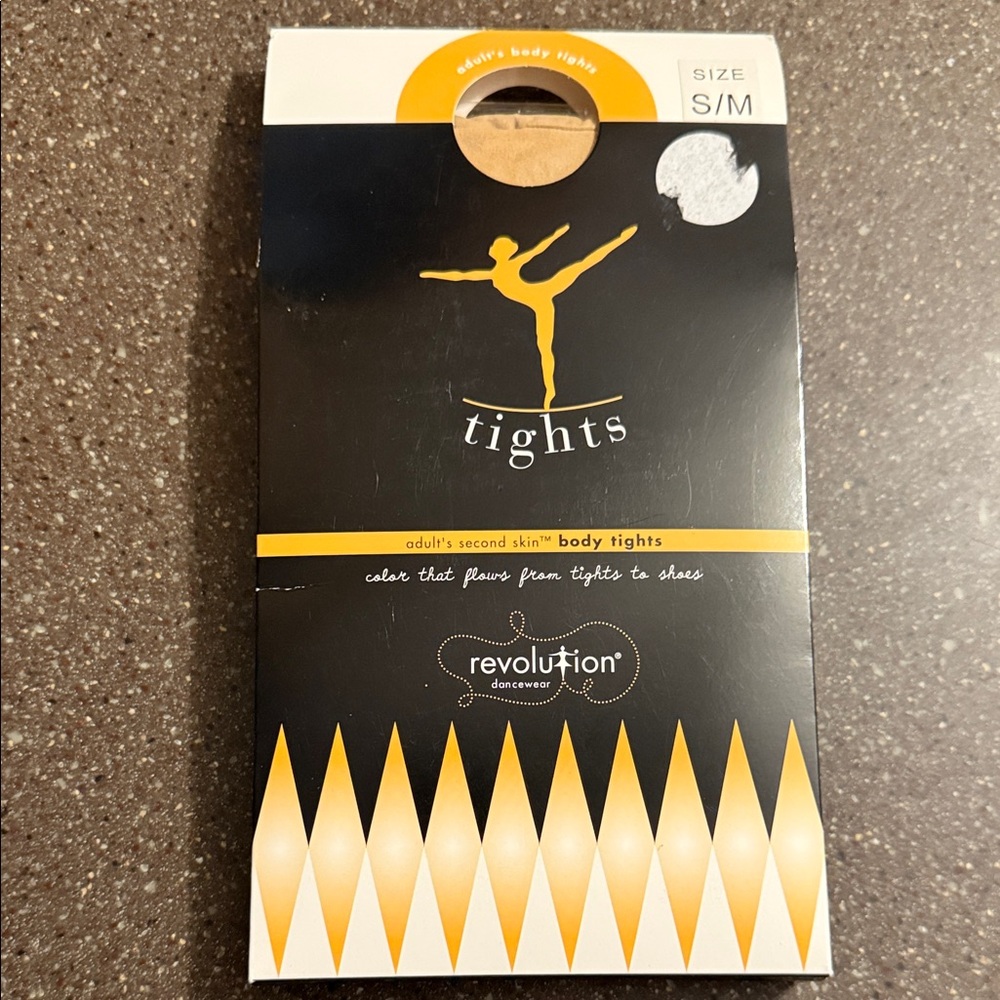 Revolution Dancewear Black and Yellow Tights-NWOT